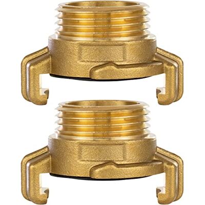POPPSTAR Lot de 2 raccords rapides en laiton 1 pouce filetage mâle (G 1" filetage vers raccord à griffes) - Publicité POPPSTAR Lot de 2 raccords rapides en laiton 1 pouce filetage mâle (G 1" filetage vers raccord à griffes) - Publicité