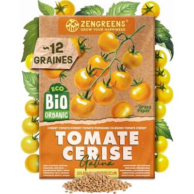 zengreens ® Graines de Tomate Cerise bio (Galina) Graines potagères pour une culture facile au jardin, sur le balcon ou en carré potager Tomate Cherry - Publicité zengreens ® Graines de Tomate Cerise bio (Galina) Graines potagères pour une culture facile au jardin, sur le balcon ou en carré potager Tomate Cherry - Publicité