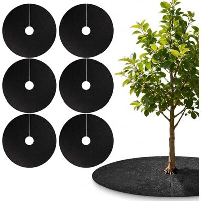 Otbushit Anneau d'arbre Rond en Caoutchouc avec Trou prédécoupé, Paquet de 6 Anneaux de paillis d'arbre, barrière Contre Les Mauvaises Herbes Non tissée Robuste pour Le Jardin, la pelouse et l'aména - Publicité Otbushit Anneau d'arbre Rond en Caoutchouc avec Trou prédécoupé, Paquet de 6 Anneaux de paillis d'arbre, barrière Contre Les Mauvaises Herbes Non tissée Robuste pour Le Jardin, la pelouse et l'aména - Publicité