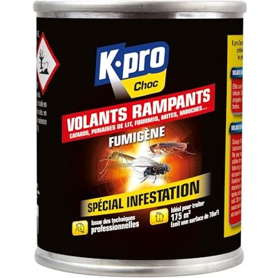 K.PRO Fumigène Insecticide Insectes Volants et Rampants Spécial Infestation -Action Radicale & Longue Durée Technique Professionnelle 60g 70m² - Publicité K.PRO Fumigène Insecticide Insectes Volants et Rampants Spécial Infestation -Action Radicale & Longue Durée Technique Professionnelle 60g 70m² - Publicité