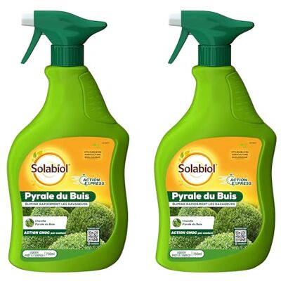 Solabiol 2 Traitements Pyrale Buis Pulvérisateurs Prêt à l'Emploi 2x750ml - Publicité Solabiol 2 Traitements Pyrale Buis Pulvérisateurs Prêt à l'Emploi 2x750ml - Publicité