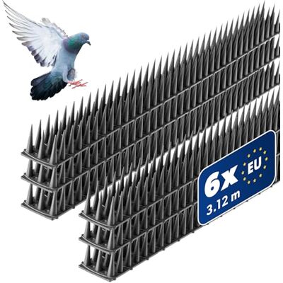 KADAX Pics Anti Pigeon et Anti Oiseaux, Dissuasif afin de Protéger Votre Balcon, Terrasse et Espaces Extérieurs, Repulsif en Plastique (Anthracite, Lot de 6) - Publicité KADAX Pics Anti Pigeon et Anti Oiseaux, Dissuasif afin de Protéger Votre Balcon, Terrasse et Espaces Extérieurs, Repulsif en Plastique (Anthracite, Lot de 6) - Publicité