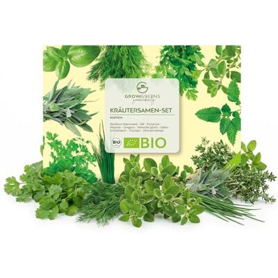 growgreens BIO Kit de graines d'herbes aromatiques à planter Set d'herbes aromatiques à faire pousser de culture biologique idéal pour le jardin aromatique… (Set de 10 herbes) - Publicité growgreens BIO Kit de graines d'herbes aromatiques à planter Set d'herbes aromatiques à faire pousser de culture biologique idéal pour le jardin aromatique… (Set de 10 herbes) - Publicité