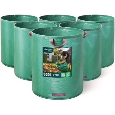 vounot ® Sacs à Déchets XXL 500Lx6 Sacs de jardin résistants Réutilisables avec Poignées Sac déchet en PP Pliables Sacs poubelle de jardin pour Feuilles Déchets Débris - Publicité vounot ® Sacs à Déchets XXL 500Lx6 Sacs de jardin résistants Réutilisables avec Poignées Sac déchet en PP Pliables Sacs poubelle de jardin pour Feuilles Déchets Débris - Publicité