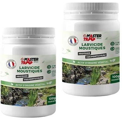 FAVEX MASTER TRAP BY Pack de 2 larvicides Moustiques Anti larves de moustiques et mouches Efficace jusqu'à 10 semaines 100g - Publicité FAVEX MASTER TRAP BY Pack de 2 larvicides Moustiques Anti larves de moustiques et mouches Efficace jusqu'à 10 semaines 100g - Publicité