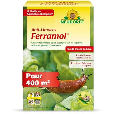 Neudorff Anti-Limaces Ferramol – Contre les limaces et les escargots sur les légumes, fraises et plantes d’ornement. Pellets pour 400 m², 2 kg - Publicité Neudorff Anti-Limaces Ferramol – Contre les limaces et les escargots sur les légumes, fraises et plantes d’ornement. Pellets pour 400 m², 2 kg - Publicité