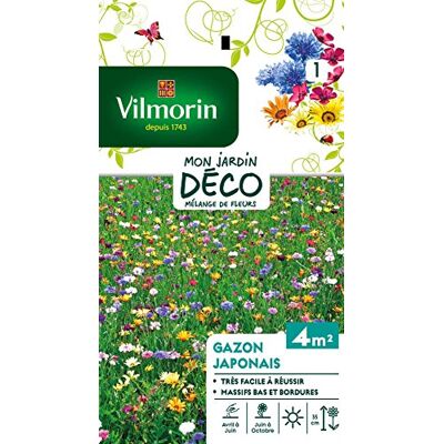 Vilmorin Gazon Japonais Fleur Multicolore 4 m² Facile à réussir, utilisation massifs bas, bordures - Publicité Vilmorin Gazon Japonais Fleur Multicolore 4 m² Facile à réussir, utilisation massifs bas, bordures - Publicité