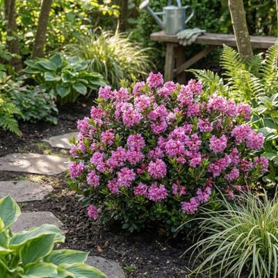 Bloomique Rhododendron Bloombux Magenta Rhododendron nain Plante de Jardin Rustique Persistant Hauteur 30-40 cm Pot 17 cm - Publicité Bloomique Rhododendron Bloombux Magenta Rhododendron nain Plante de Jardin Rustique Persistant Hauteur 30-40 cm Pot 17 cm - Publicité