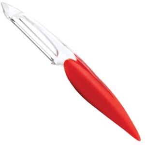 mastrad Éplucheur Peaux Fines & Tomates Elios – Lame Dentelée INOX – Double Lame Pivotante Double Tranchant Et Dentelée – Ambidextre – Manche Antidérapant – Rouge - Publicité mastrad Éplucheur Peaux Fines & Tomates Elios – Lame Dentelée INOX – Double Lame Pivotante Double Tranchant Et Dentelée – Ambidextre – Manche Antidérapant – Rouge - Publicité
