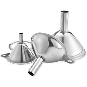 Hoshen 3 Pièces (Grand, Moyen Et Petit) Entonnoir De Cuisine En Acier Inoxydable Emboîtable En Trois Pièces Pour Le Transfert D'ingrédients Liquides Et Secs - Publicité Hoshen 3 Pièces (Grand, Moyen Et Petit) Entonnoir De Cuisine En Acier Inoxydable Emboîtable En Trois Pièces Pour Le Transfert D'ingrédients Liquides Et Secs - Publicité