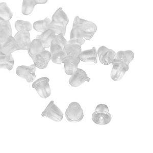 Lolydol Lot de 100 fermoirs poussoirs bouchons sécurité arriere clous ou boucle d'oreille en plastique transparent - Publicité