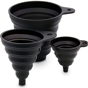 Olamar Lot de 3 entonnoirs de cuisine de qualité alimentaire pour remplir des bouteilles, entonnoir pliable en silicone de qualité supérieure pour transfert de liquide, transfert de poudre, grand entonnoir à - Publicité Olamar Lot de 3 entonnoirs de cuisine de qualité alimentaire pour remplir des bouteilles, entonnoir pliable en silicone de qualité supérieure pour transfert de liquide, transfert de poudre, grand entonnoir à - Publicité
