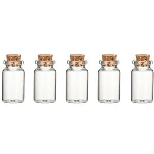 LORD C Lot de 5 petits pots vides en verre avec couvercles en liège Bouteille de potion miniature pour loisirs créatifs, décoration, mariage, vœux, bijoux, cadeaux de fête, accessoires de rangement - Publicité LORD C Lot de 5 petits pots vides en verre avec couvercles en liège Bouteille de potion miniature pour loisirs créatifs, décoration, mariage, vœux, bijoux, cadeaux de fête, accessoires de rangement - Publicité