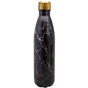 NERTHUS Bouteille en Acier Inoxydable à Double Paroi - 750 Ml Marbre Noir - Publicité NERTHUS Bouteille en Acier Inoxydable à Double Paroi - 750 Ml Marbre Noir - Publicité