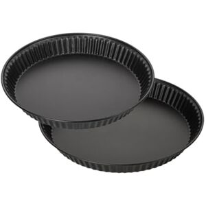 Zenker 9980050 Set de 2 moules à tartes ou quiches lorraines, plat à tarte, Acier inoxydable, Noir, Diamètres de 28 cm et 30 cm - Publicité Zenker 9980050 Set de 2 moules à tartes ou quiches lorraines, plat à tarte, Acier inoxydable, Noir, Diamètres de 28 cm et 30 cm - Publicité