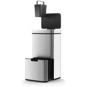 KITCHEN MOVE Poubelle De Cuisine Automatique Tri Sélectif Double Compartiment 75l NARVIK En Acier Inox Recyclage Grande Capacité Et Poubelle De Table 3l - Publicité KITCHEN MOVE Poubelle De Cuisine Automatique Tri Sélectif Double Compartiment 75l NARVIK En Acier Inox Recyclage Grande Capacité Et Poubelle De Table 3l - Publicité