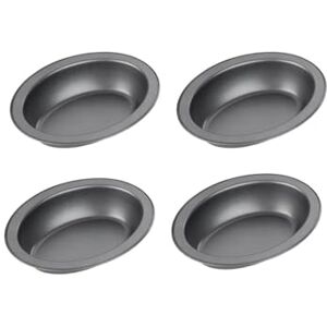 Chef Aid Lot de 4 plats à tarte ovales antiadhésifs mesurant chacun 17 cm x 13 cm x 3,7 cm, gris - Publicité Chef Aid Lot de 4 plats à tarte ovales antiadhésifs mesurant chacun 17 cm x 13 cm x 3,7 cm, gris - Publicité