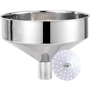 ITTRUH Grand entonnoir en acier inoxydable de 25 cm avec filtre amovible for la cuisine et le transfert de céréales liquides(25/3.8cm) - Publicité ITTRUH Grand entonnoir en acier inoxydable de 25 cm avec filtre amovible for la cuisine et le transfert de céréales liquides(25/3.8cm) - Publicité