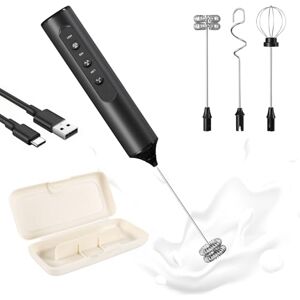 Noa Home Deco Mousseur à Lait Électrique Portable 3 en 1 avec Étui de Rangement, Mousseur Lait Rechargeable avec 3 Vitesses Réglables, Qualité Alimentaire, Accessoires Détachables pour Latte, Cappuccino, Café - Publicité Noa Home Deco Mousseur à Lait Électrique Portable 3 en 1 avec Étui de Rangement, Mousseur Lait Rechargeable avec 3 Vitesses Réglables, Qualité Alimentaire, Accessoires Détachables pour Latte, Cappuccino, Café - Publicité