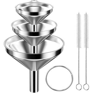 Newpop 3 Stück Entonnoir de Cuisine en Acier Inoxydable, Ensemble d'entonnoirs avec 2 Brosse, Entonnoir Métallique Diamètre 4.5/5.5/7.5cm pour Transfert Liquide, Alimentaire, Vin, Confiture Argent - Publicité Newpop 3 Stück Entonnoir de Cuisine en Acier Inoxydable, Ensemble d'entonnoirs avec 2 Brosse, Entonnoir Métallique Diamètre 4.5/5.5/7.5cm pour Transfert Liquide, Alimentaire, Vin, Confiture Argent - Publicité