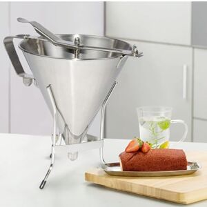 uyoyous Entonnoir à piston en acier inoxydable avec support, distributeur de 1,8 l avec trois buses pour la cuisson de gâteaux, desserts, boulangerie - Publicité uyoyous Entonnoir à piston en acier inoxydable avec support, distributeur de 1,8 l avec trois buses pour la cuisson de gâteaux, desserts, boulangerie - Publicité