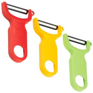 Kuhn Rikon Swiss Éplucheur, Plastique, Red/Green/Yellow, Set of 3 - Publicité Kuhn Rikon Swiss Éplucheur, Plastique, Red/Green/Yellow, Set of 3 - Publicité