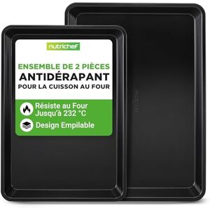 Ensemble de Plaques de Cuisson Antiadhésives Nutrichef - 2 Pièces - Publicité Ensemble de Plaques de Cuisson Antiadhésives Nutrichef - 2 Pièces - Publicité
