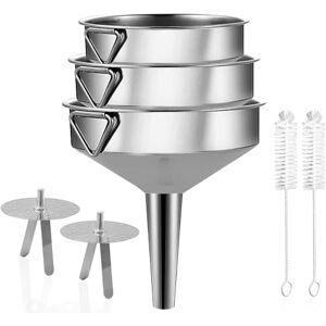 Gucass Lot de 7 entonnoirs en acier inoxydable Grands entonnoirs de cuisine avec poignée Entonnoir à confiture avec filtre à tamis Entonnoir de remplissage pour transférer les épices - Publicité Gucass Lot de 7 entonnoirs en acier inoxydable Grands entonnoirs de cuisine avec poignée Entonnoir à confiture avec filtre à tamis Entonnoir de remplissage pour transférer les épices - Publicité
