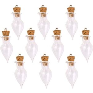 DingMall Lot de 10 mini bouteilles en verre avec bouchon en liège Transparent - Publicité DingMall Lot de 10 mini bouteilles en verre avec bouchon en liège Transparent - Publicité