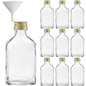 mikken Lot de 10 flasques en verre de 20 ml avec entonnoir - Publicité mikken Lot de 10 flasques en verre de 20 ml avec entonnoir - Publicité