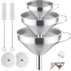 McNory Entonnoir en Acier Inoxydable,3 Pcs Entonnoir Inox,Entonnoir de Cuisine en Acier Inoxydable avec Filtre Amovible et Poignée,Entonnoir Métallique pour le transfert de liquide(13/11/5.6 cm) - Publicité McNory Entonnoir en Acier Inoxydable,3 Pcs Entonnoir Inox,Entonnoir de Cuisine en Acier Inoxydable avec Filtre Amovible et Poignée,Entonnoir Métallique pour le transfert de liquide(13/11/5.6 cm) - Publicité