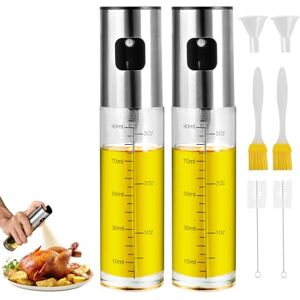 HATTGM Lot de 2 pulvérisateurs d'huile pour huile alimentaire et vinaigre, flacon pulvérisateur d'huile d'olive précis, pour salade, barbecue, avec graduation et entonnoir - Publicité HATTGM Lot de 2 pulvérisateurs d'huile pour huile alimentaire et vinaigre, flacon pulvérisateur d'huile d'olive précis, pour salade, barbecue, avec graduation et entonnoir - Publicité