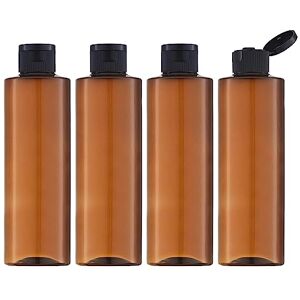 Toureal 250ML Flacon avec Flip Cap Vide (4 Pièces), Rechargeable Bouteille de Voyage pour Cosmétique avec Entonnoir (Marron) - Publicité Toureal 250ML Flacon avec Flip Cap Vide (4 Pièces), Rechargeable Bouteille de Voyage pour Cosmétique avec Entonnoir (Marron) - Publicité