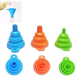 SHUBEIEUMI Lot de 3 Entonnoirs Pliables en Silicone, 3 Tailles, pour la Cuisine, pour Transfert Liquide Alimentaire - Publicité SHUBEIEUMI Lot de 3 Entonnoirs Pliables en Silicone, 3 Tailles, pour la Cuisine, pour Transfert Liquide Alimentaire - Publicité