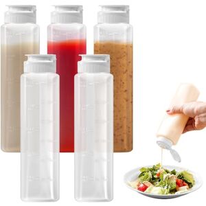 Byfoyif 5 Pcs Bouteille Sauce 300 ml avec Capuchon, Flacon Souple Bouteille pour Sauce avec Doseur Intégré et Film Anti-Fuite de 3mm, Distributeur Sauces Salade, pour Moutarde Huile d'Olive Mayonnaise - Publicité Byfoyif 5 Pcs Bouteille Sauce 300 ml avec Capuchon, Flacon Souple Bouteille pour Sauce avec Doseur Intégré et Film Anti-Fuite de 3mm, Distributeur Sauces Salade, pour Moutarde Huile d'Olive Mayonnaise - Publicité