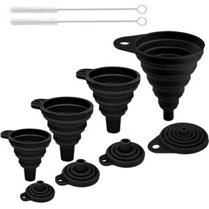 QYRDBGY Entonnoir Cuisine, Entonnoir Pliable en Silicone 4 Tailles Avec 2 Ecouvillon Petit Entonnoir pour Transfert Liquides et Poudres de cuisine (S/M/L/XL) - Publicité QYRDBGY Entonnoir Cuisine, Entonnoir Pliable en Silicone 4 Tailles Avec 2 Ecouvillon Petit Entonnoir pour Transfert Liquides et Poudres de cuisine (S/M/L/XL) - Publicité