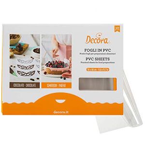 Decora , 0160724 Feuilles en PVC pour Aliments, Utiles pour Doublure des Moules à Charnière et des Cercles en Inox, Parfaites pour Réaliser Semi-Froids ou Créer des Décorations en Chocolat,10 pièces - Publicité Decora , 0160724 Feuilles en PVC pour Aliments, Utiles pour Doublure des Moules à Charnière et des Cercles en Inox, Parfaites pour Réaliser Semi-Froids ou Créer des Décorations en Chocolat,10 pièces - Publicité