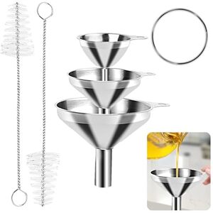MXTIMWAN 3 Tailles Avec Poignée Ensemble d'entonnoirs, Petit Entonnoirs Empilables en Acier Inoxydable Mini Entonnoir Ustensile de Cuisine avec 2 Brosse pour le Transfert de Liquide Poudre Huile - Publicité MXTIMWAN 3 Tailles Avec Poignée Ensemble d'entonnoirs, Petit Entonnoirs Empilables en Acier Inoxydable Mini Entonnoir Ustensile de Cuisine avec 2 Brosse pour le Transfert de Liquide Poudre Huile - Publicité