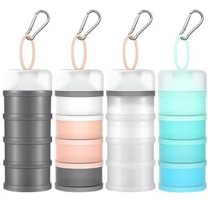 YEXEXINM Lot de 4 récipients à poudre de protéine avec entonnoirs, 4 distributeurs de poudre de protéines empilables avec porte-clés portable, récipient de rangement pour compléments sportifs pour - Publicité YEXEXINM Lot de 4 récipients à poudre de protéine avec entonnoirs, 4 distributeurs de poudre de protéines empilables avec porte-clés portable, récipient de rangement pour compléments sportifs pour - Publicité