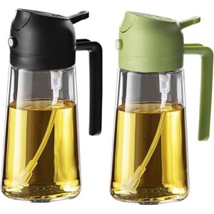 Huilaimi Lot de 2 flacons pulvérisateurs d'huile et distributeur d'huile d'olive 2 en 1 – Pulvérisateur d'huile d'olive de 470 ml pour brumiser et verser – Gadget de cuisine étanche pour une cuisine - Publicité Huilaimi Lot de 2 flacons pulvérisateurs d'huile et distributeur d'huile d'olive 2 en 1 – Pulvérisateur d'huile d'olive de 470 ml pour brumiser et verser – Gadget de cuisine étanche pour une cuisine - Publicité