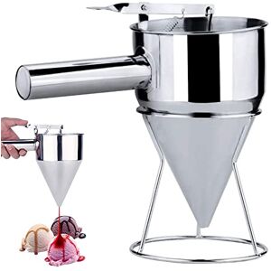YANJINGHE Entonnoir Dessert, distributeur de pâte, entonnoir pour crêpes et gaufres, acier inoxydable, distributeur de crêpes, piston avec support pour ménage de cuisine boulangerie - Publicité YANJINGHE Entonnoir Dessert, distributeur de pâte, entonnoir pour crêpes et gaufres, acier inoxydable, distributeur de crêpes, piston avec support pour ménage de cuisine boulangerie - Publicité