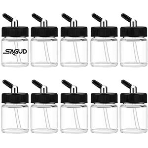 SAGUD Lot de 10 flacons aérographe Bouteille Verre 20cc avec 10 Bouchons pour Siphon à Double Action Pistolet aérographe - Publicité SAGUD Lot de 10 flacons aérographe Bouteille Verre 20cc avec 10 Bouchons pour Siphon à Double Action Pistolet aérographe - Publicité