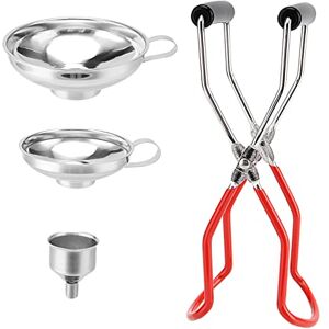 ZEONHEI Lot de 4 Pièces Entonnoir Cuisine Inox 3 Entonnoirs en Acier Inoxydable avec Poignée et Pince à Bocal 14.7cm, 10.3cm, 3.5cm pour Confiture, Huile, Épices, Liquides - Publicité ZEONHEI Lot de 4 Pièces Entonnoir Cuisine Inox 3 Entonnoirs en Acier Inoxydable avec Poignée et Pince à Bocal 14.7cm, 10.3cm, 3.5cm pour Confiture, Huile, Épices, Liquides - Publicité