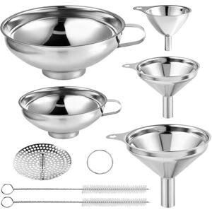 Windfromort 5 Pièces Entonnoir en acier inoxydable de Cuisine Entonnoir à Large Ouverture et mini pliable, avec 2 Brosses et filtre en acier inoxydable, sans déversement pour Vin, Confiture et Poudres - Publicité Windfromort 5 Pièces Entonnoir en acier inoxydable de Cuisine Entonnoir à Large Ouverture et mini pliable, avec 2 Brosses et filtre en acier inoxydable, sans déversement pour Vin, Confiture et Poudres - Publicité