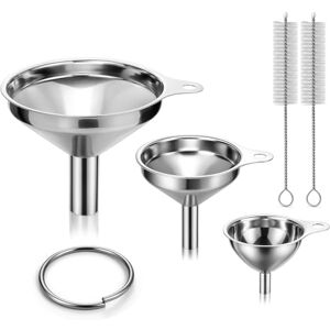 MOPUBZO 3 Stück Entonnoir de Cuisine en Acier Inoxydable, ensemble d’entonnoirs 4,5/5,5/7,5 cm, 2 brosses de nettoyage incluses, entonnoirs métalliques pour transvaser liquides Vin, Confiture - Publicité MOPUBZO 3 Stück Entonnoir de Cuisine en Acier Inoxydable, ensemble d’entonnoirs 4,5/5,5/7,5 cm, 2 brosses de nettoyage incluses, entonnoirs métalliques pour transvaser liquides Vin, Confiture - Publicité