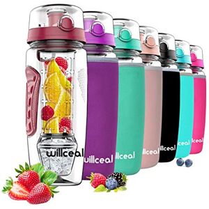 willceal Bouteille d'eau pour infuseur de fruits 32 oz durable avec boule de gel amovible, grande Tritan sans BPA, couvercle à rabat, protection anti-fuites Sports, Camping (Rouge Foncé) - Publicité willceal Bouteille d'eau pour infuseur de fruits 32 oz durable avec boule de gel amovible, grande Tritan sans BPA, couvercle à rabat, protection anti-fuites Sports, Camping (Rouge Foncé) - Publicité