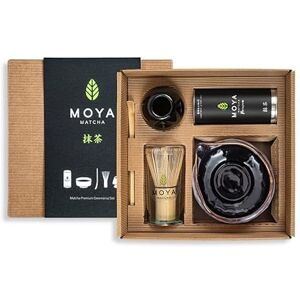 Moya Matcha Traditional set thé vert en poudre 30 g de Matcha Ceremonie (II) + Bol + Fouet + Porte Fouet + Cuillère Coffret complet pour la préparation du matcha - Publicité Moya Matcha Traditional set thé vert en poudre 30 g de Matcha Ceremonie (II) + Bol + Fouet + Porte Fouet + Cuillère Coffret complet pour la préparation du matcha - Publicité