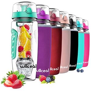 willceal Bouteille d'eau pour infuseur de fruits 32 oz durable avec boule de gel amovible, grande Tritan sans BPA, couvercle à rabat, protection anti-fuites Sports, Camping (Que) - Publicité willceal Bouteille d'eau pour infuseur de fruits 32 oz durable avec boule de gel amovible, grande Tritan sans BPA, couvercle à rabat, protection anti-fuites Sports, Camping (Que) - Publicité