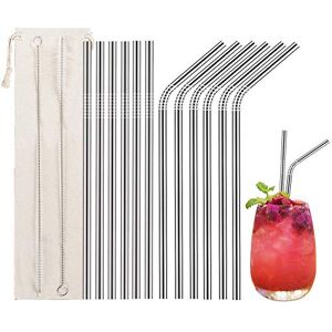 LessMo 12 pailles en Acier Inoxydable, pailles métalliques réutilisables avec 2 pinceaux de Nettoyage pour Smoothies, Milkshake, Cocktails et Boissons Chaudes - Publicité LessMo 12 pailles en Acier Inoxydable, pailles métalliques réutilisables avec 2 pinceaux de Nettoyage pour Smoothies, Milkshake, Cocktails et Boissons Chaudes - Publicité