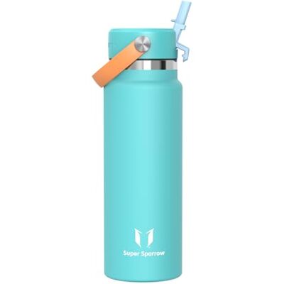 Super Sparrow Sparrow Gourde Isotherme 1L Inox Gourdes avec Paille Bouteille Isotherme - Publicité Super Sparrow Sparrow Gourde Isotherme 1L Inox Gourdes avec Paille Bouteille Isotherme - Publicité